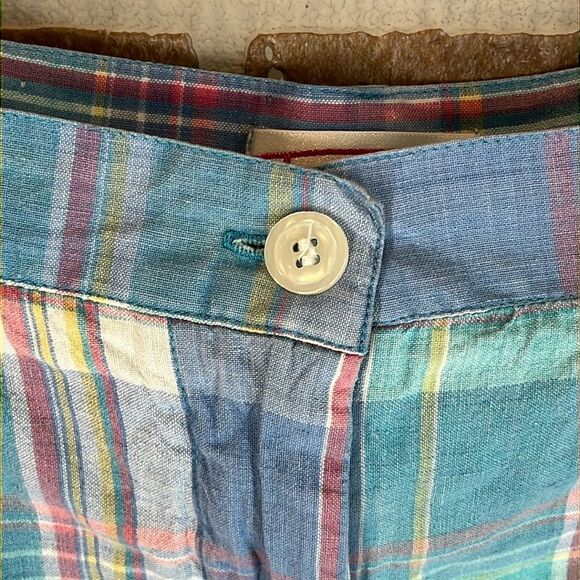 Talbots Plaid Cotton Shorts Size 14 Vintage Pleated - Picture 4 of 7